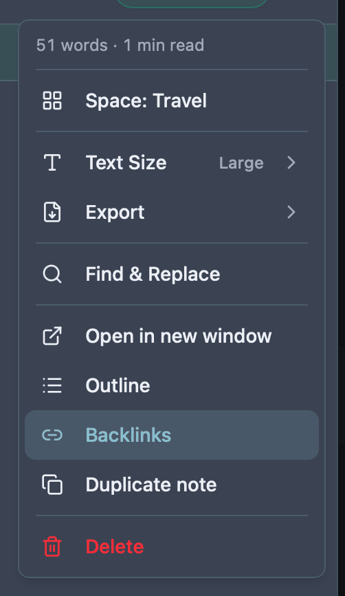 Owldo note backlinks panel linking related notes together